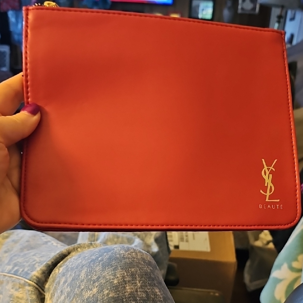 Yves Saint Laurent Red Cosmetic Bag